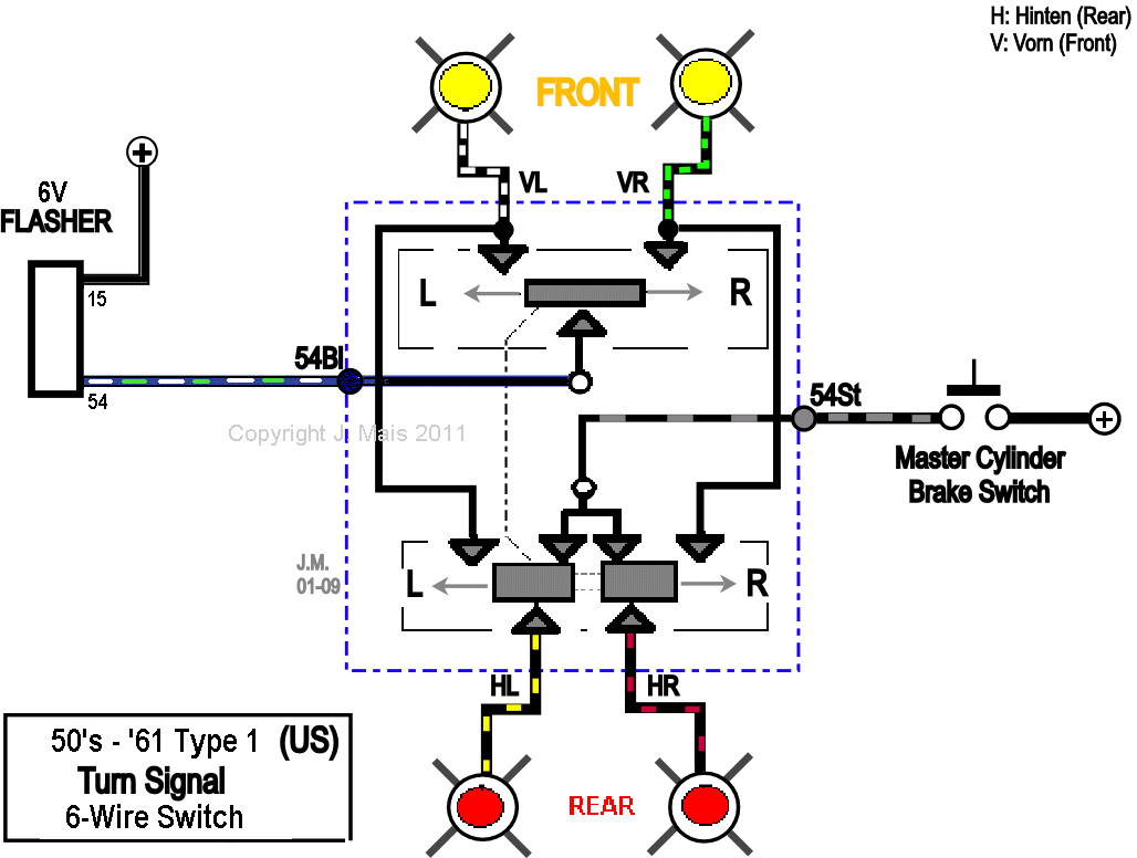 Flashers and Hazards Single Switch Wiring Diagram www.netlink.net
